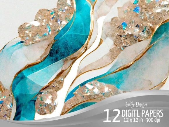 Blue and Gold Alcohol Ink Backgrounds: Elevate Your Visual Projects
