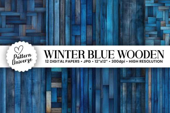 Blue Wooden Texture Backgrounds: 12 Seamless Patterns for Your Projects