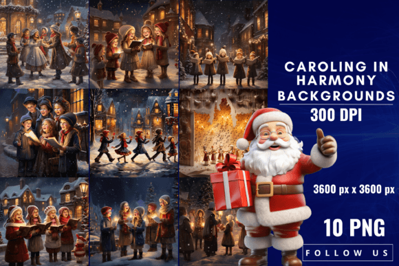 Caroling in Harmony Backgrounds: A Festive Digital Toolkit
