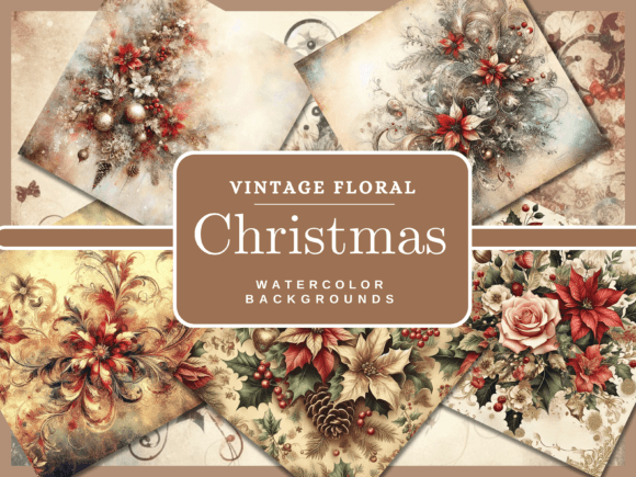 Elevate Your Holiday Projects with Vintage Floral Christmas Backgrounds