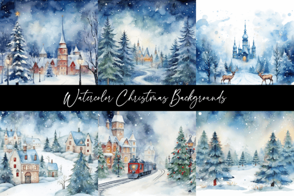 Enchanting Watercolor Christmas Backgrounds for Your Projects