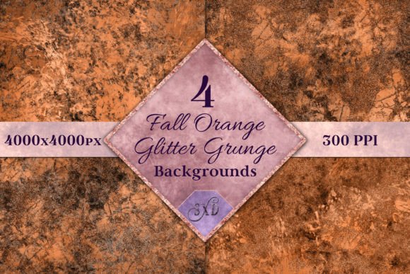Fall Orange Glitter Grunge Backgrounds: Bold Texture for Creative Projects