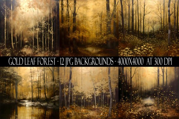 Gold Leaf Forest Backgrounds: Elevate Your Creative Projects