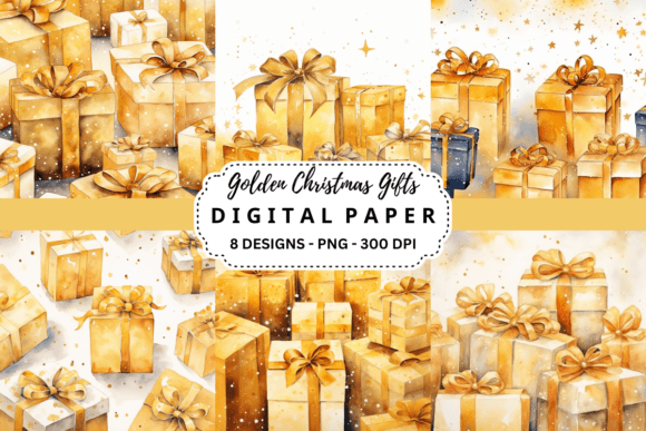 Golden Christmas Gifts Backgrounds: Elevate Your Holiday Designs