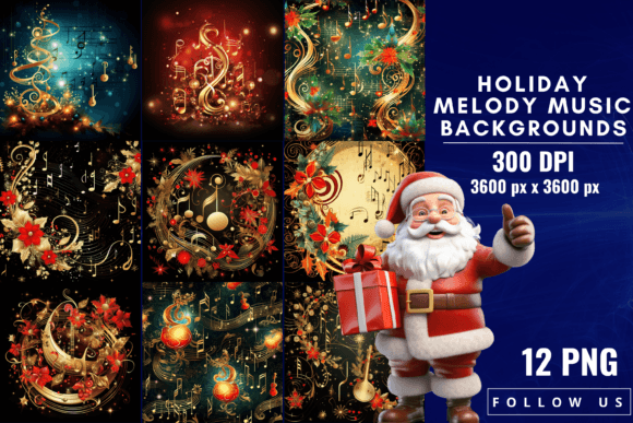 Harmonize Your Designs with Holiday Melody Music Backgrounds