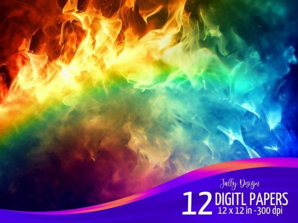 Ignite Your Projects: The Allure of Rainbow Fire Fantasy Backgrounds