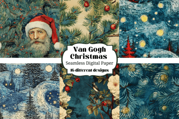 Infuse Your Crafts with Artistic Flair: Van Gogh Christmas Backgrounds