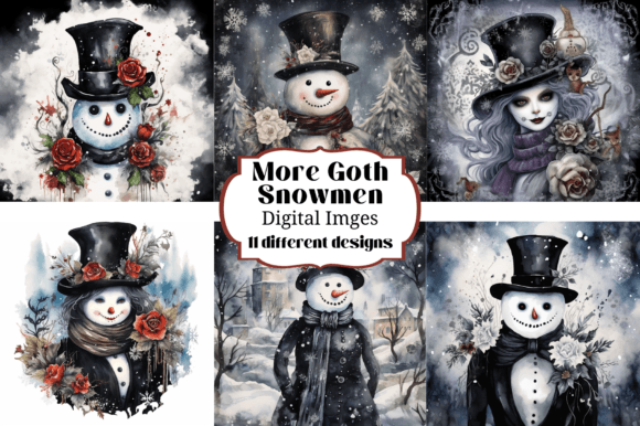 More Grunge Goth Snowmen Backgrounds