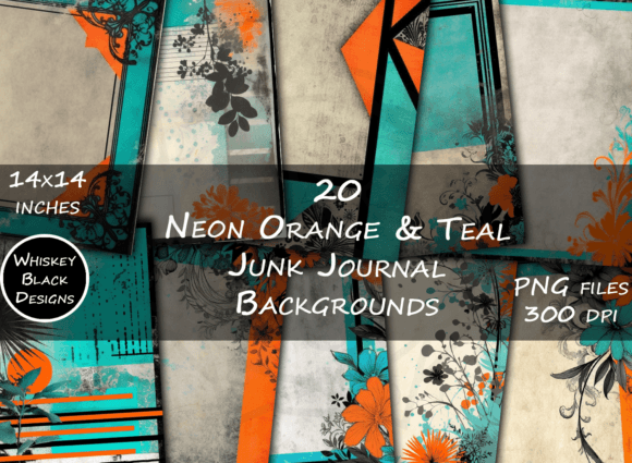 Neon Orange & Teal Blue Junk Backgrounds: A Creative Toolkit