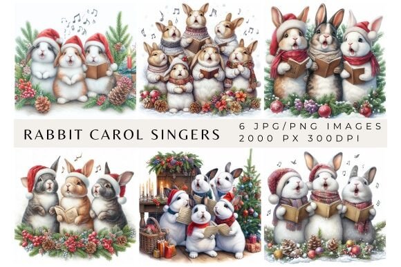 Rabbit Carol Singers Backgrounds: Festive Charm for Your Projects