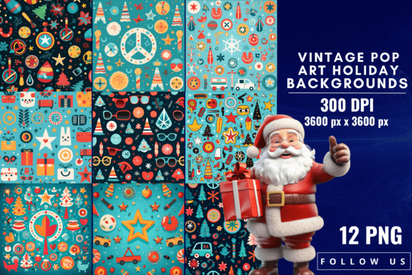 Reviving Retro Joy: Vintage Pop Art Holiday Backgrounds