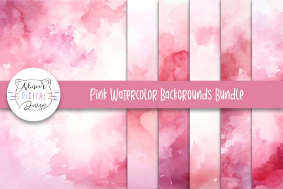 Soft Pink Watercolor Backgrounds Bundle for Creative Projects