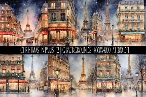 The Magic of Christmas in Paris Backgrounds