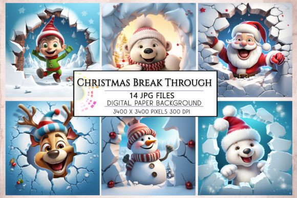 Unwrap Creative Magic with 3D Christmas Break Through Backgrounds