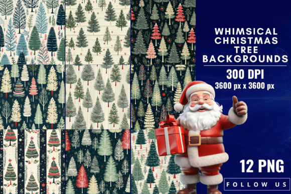 Whimsical Christmas Tree Backgrounds for Holiday Design