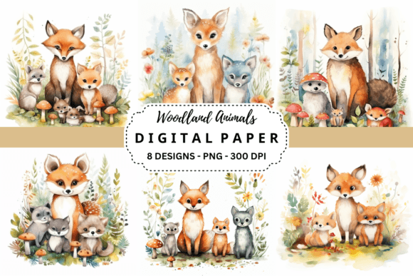 Woodland Animals Watercolor Backgrounds: Design Inspiration